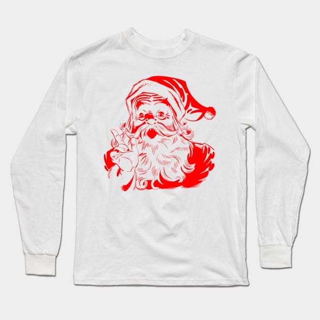 Santa Claus Shirt Funny Christmas T Shirt Gift Party Present Long Sleeve T-Shirt by Chebs
